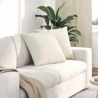 Sofa Kussens 2 pcs Crme 50 x 50 cm Katoen Stof - thumbnail