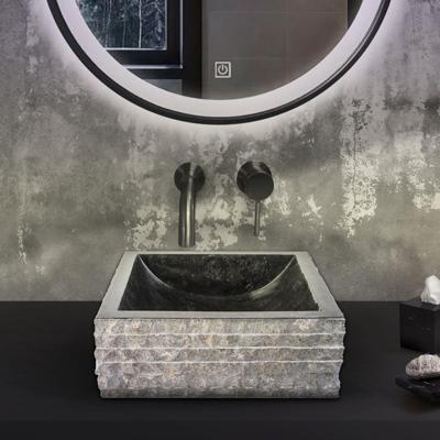 Waskom BWS Stone Vierkant 40x40x15 cm Natuursteen Zwart BWS Waskom BWS Stone Vierkant 40x40x15 cm Natuursteen Zwart BWS