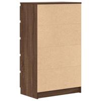 Ladekast 60x36x103 cm bewerkt hout bruin eikenkleur - thumbnail