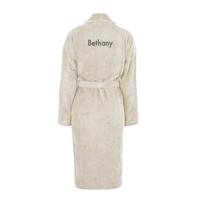 Heren badjas borduren - Beige - L/XL - thumbnail