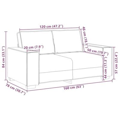 Loveseat 120 cm kunstleer cappuccinokleurig