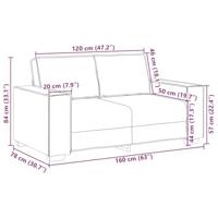 Loveseat 120 cm kunstleer cappuccinokleurig - thumbnail
