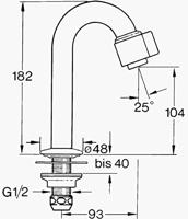 Hansa Hansanova toiletkraan 90mm chroom 00938101 - thumbnail