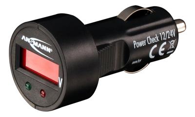 Ansmann PowerCheck12/24V-bl Accuspanningsmeter 24 V, 12 V