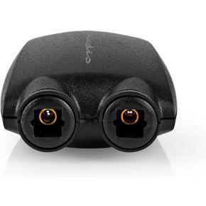 Nedis CAGB25940BK Toslink-adapter Toslink Female 2x Toslink Female Splitter Abs Zwart 1 Stuks Blister