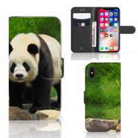 Apple iPhone X | Xs | Telefoonhoesje | Met pasjeshouder | Panda - thumbnail