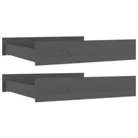 Bedlades 2 st massief grenenhout grijs - thumbnail