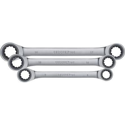 Gedore RED 3300898 R07405006 Dubbele ringsleutelratelset 6-delig Sleutelbreedte (metrisch) 8 - 19 mm Gedore RED 3300898 R07405006 Dubbele ringsleutelratelset 6-delig Sleutelbreedte (metrisch) 8 - 19 mm