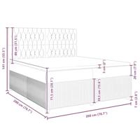 Boxspring met matras fluweel lichtgrijs 200x200 cm - thumbnail
