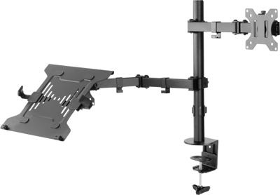 SpeaKa Professional SP-MM-302 2-voudig Monitorbeugel 33,0 cm (13) - 81,3 cm (32) Kantelbaar en zwenkbaar, In hoogte verstelbaar, Draaibaar