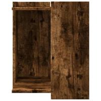 Kattenbakkast 42x42x51 cm bewerkt hout gerookt eikenkleurig - thumbnail