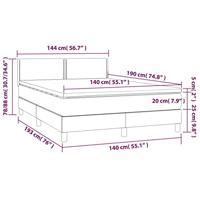 Boxspring met matras stof crèmekleurig 140x190 cm - thumbnail