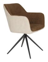 ZILT Eetkamerstoel 'Hasani' kleur Beige/Bruin - thumbnail