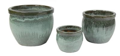 Mcollections bloempot delta geglazuurd 21x16 cm mos