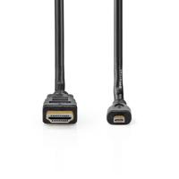 High Speed HDMI-Kabel met Ethernet | HDMI Connector | HDMI Micro-Connector | 4K@30Hz | 10.2 Gbps | 2.00 m | Rond | PVC | Zwart - thumbnail
