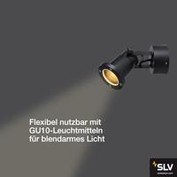 SLV NAUTILUS 1002867 LED-buitenlamp (wand) GU10 Zwart - thumbnail