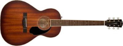 Fender PS-220E Parlor All Mahogany Aged Cognac Burst elektrisch-akoestische westerngitaar met koffer - thumbnail
