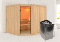 Karibu | Malin Sauna | Helderglas Deur | Kachel 9 kW Geïntegreerde Bediening - thumbnail