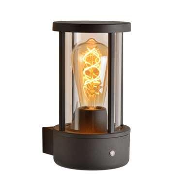 Lucide LORI - Wandlamp Binnen/Buiten - Ø 12 cm - 1xE27 - IP44 - Dag/nacht sensor - Antraciet