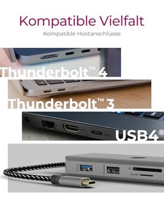 ICY BOX IB-DK4012-CPD Bedraad USB 3.2 Gen 1 (3.1 Gen 1) Type-C Antraciet, Zwart