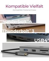 ICY BOX IB-DK4012-CPD Bedraad USB 3.2 Gen 1 (3.1 Gen 1) Type-C Antraciet, Zwart - thumbnail