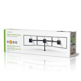 Nedis ergotmm100bk ergonomische monitorbeugel drie monitor-armen draai- en kantelbaar zwart - thumbnail