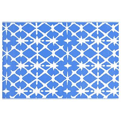 VidaXL Buitenkleed arakil 80x150 cm pp blauw en wit VidaXL Buitenkleed arakil 80x150 cm pp blauw en wit