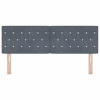 LED Hoofdbord met LED -striplichten Donkergrijs 144 cm Fluweel - thumbnail