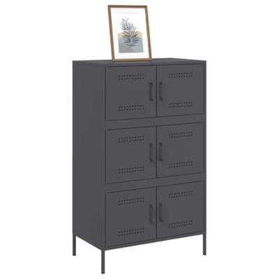 Hoge kast 68x39x113 cm staal antracietkleurig Hoge kast 68x39x113 cm staal antracietkleurig