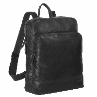 Chesterfield leren laptop rugzak Mack zwart - thumbnail