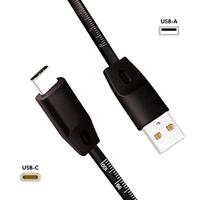 USB 2.0 aansluitkabel met liniaal, USB (type A) naar USB (type C) zwart, 1 m - thumbnail