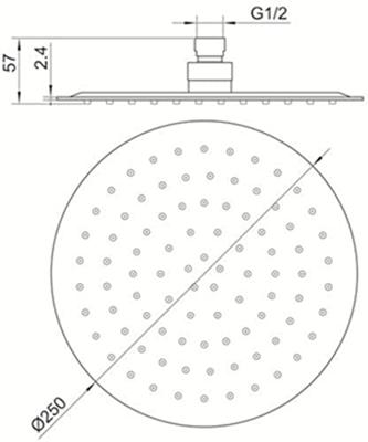 Ben Lavion 250 Cool regendoucheset Ø25cm geborsteld koper pvd