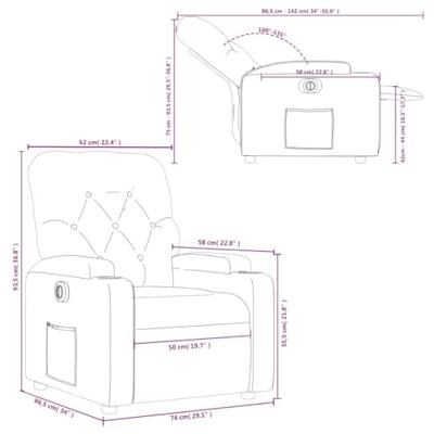 Fauteuil elektrisch verstelbaar kunstleer zwart