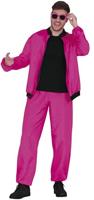 Neon Pink Tracksuit Heren - thumbnail