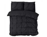 RoyalTextile - Punch Pintuck Dekbedovertrek Micropercal - Zwart - 240 x 220 - thumbnail