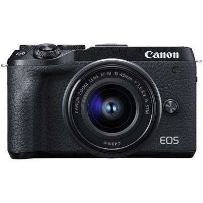 Canon EOS M6 Mark II Mirrorless Digital Camera with 15-45mm Lens, Black Canon EOS M6 Mark II Mirrorless Digital Camera with 15-45mm Lens, Black