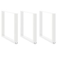 Eettafelpoten 3 st U-vormig 90x(72-73) cm staal wit - thumbnail