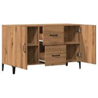 Dressoir 100x36x60 cm bewerkt hout artisanaal eikenkleurig - thumbnail
