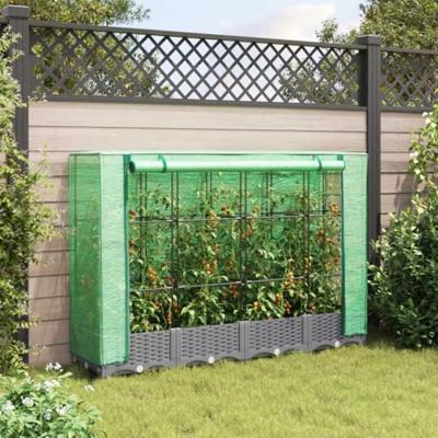 VidaXL Plantenbak verhoogd met kashoes 160x40x123 cm rattanlook