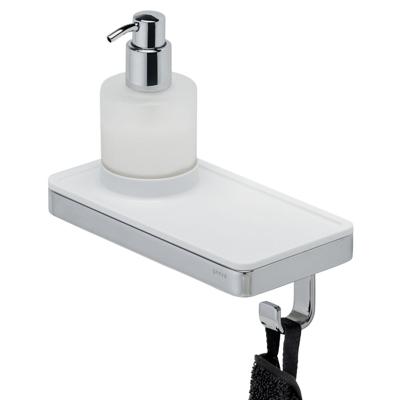 Planchet met Zeepdispenser en Handdoekhaak Geesa Frame Wit Chroom Planchet met Zeepdispenser en Handdoekhaak Geesa Frame Wit Chroom