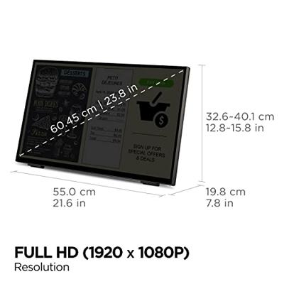 Viewsonic TD2465 Touchscreen monitor Energielabel: D (A - G) 60.5 cm (23.8 inch) 1920 x 1080 Pixel 16:9 7 ms HDMI, DisplayPort, USB, Audio-Line-in,