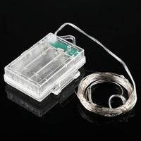 5m zilver koperdraad string licht 50 LEDs 3 x AA batterijen vak Fairy lamp decoratieve licht met afstandsbediening DC 5V - thumbnail