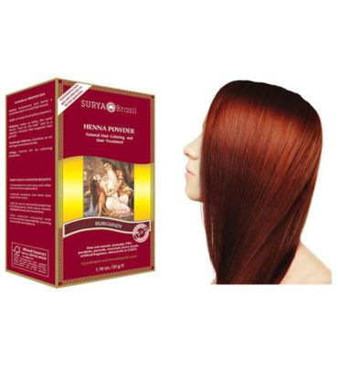 Surya Brasil Henna haarverf poeder burgundy 50 Gram