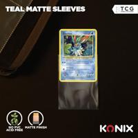 Kaarthoesjes - Konix - Matte hoesjes 66 x 91 mm, wedstrijdformaat - 100 hoesjes - Magic: The Gathering, Pokémon - Turkooisblauw - thumbnail