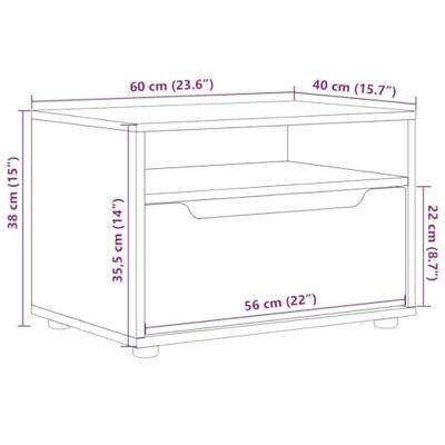 Tv-meubel VISNES 60x40x38 cm bewerkt hout sonoma eikenkleurig
