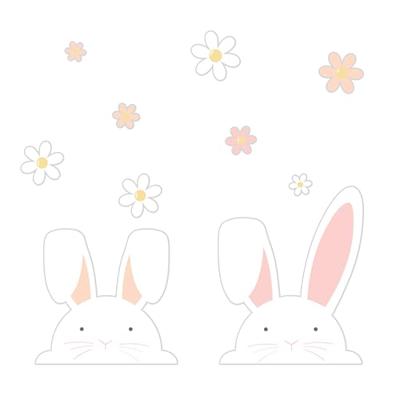 Raamstickers Paashaas Bloemen