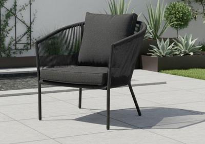 Reims lounge chair black alu/rope black Eurofar - Eurofar