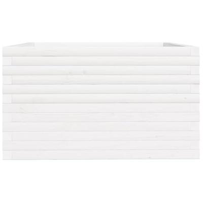 Plantenbak 80x80x49,5 cm massief grenenhout wit