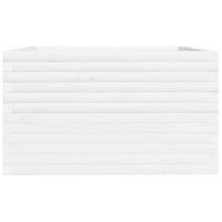 Plantenbak 80x80x49,5 cm massief grenenhout wit - thumbnail