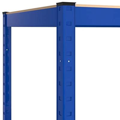 VidaXL Hoekrek 5-laags staal en bewerkt hout blauw